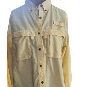LL BEAN women's Fishing‎ Button Up XL yellow Sports Sunshield Outdoors Vented